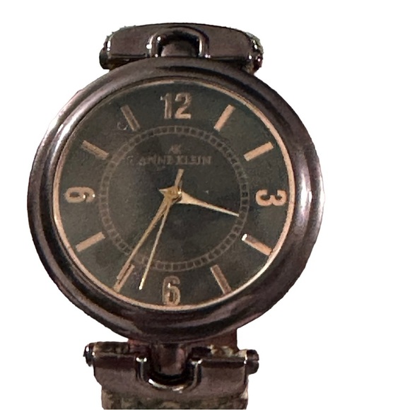 Anne Klein Brown Reptile Print Genuine Leather Watch 10/9837 New Battery - Picture 2 of 8